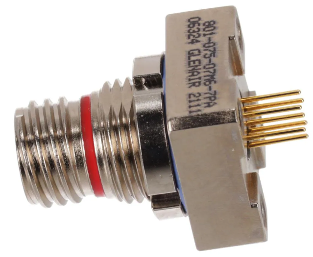 Glenair 801-075-07M6-7PA連接器|Mighty Mouse 7芯PCB圓形連接器(軍工級)